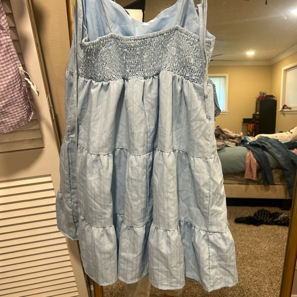 SHEIN Light Blue Midi Dress